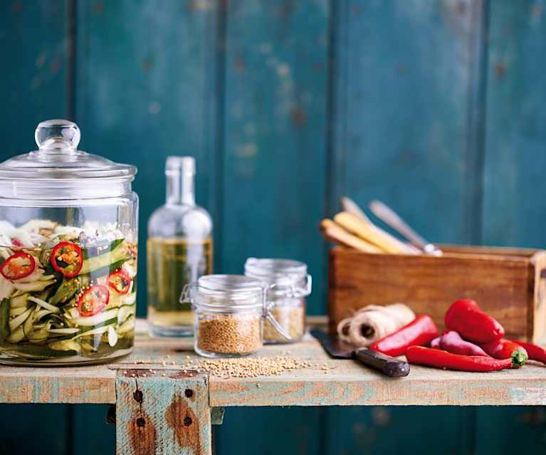 Pickles de pepino picantes Pickles de pepino picantes
