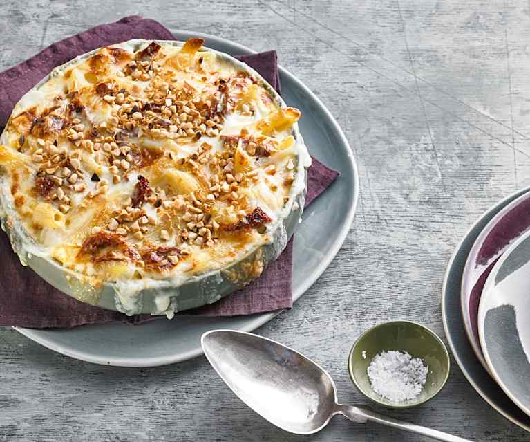 Penne überbacken mit Mandelbröseln Penne überbacken mit Mandelbröseln
