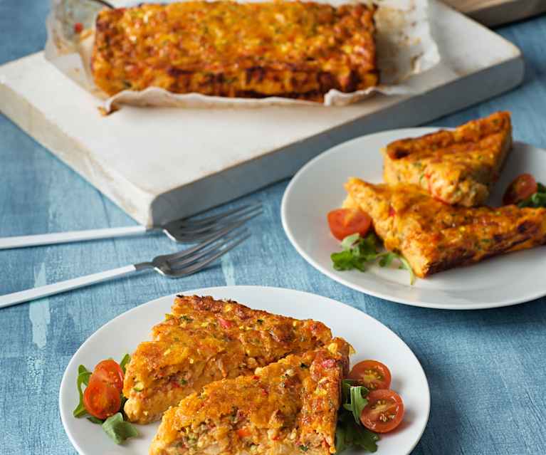 Pastel de verduras con huevo y queso Pastel de verduras con huevo y queso