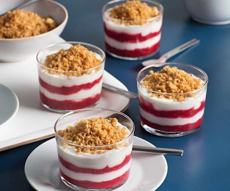 Crumble frío de frambuesas Crumble frío de frambuesas