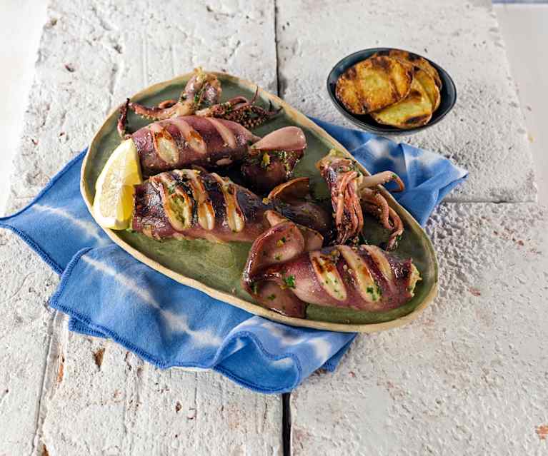Gefüllte Calamari vom Grill Gefüllte Calamari vom Grill