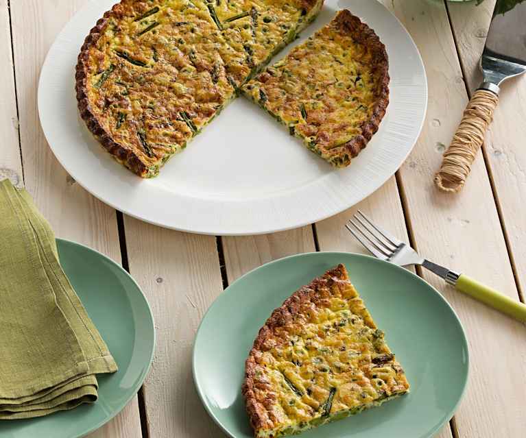 Frittata de verduras de primavera con hierbas aromáticas Frittata de verduras de primavera con hierbas aromáticas
