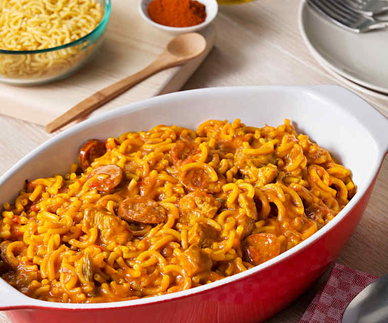 Fideuá con carne Fideuá con carne