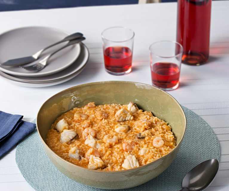 Arroz con rape y gambas Arroz con rape y gambas