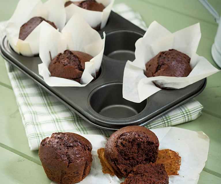 Muffins de cacao (sin huevo y sin lactosa) Muffins de cacao (sin huevo y sin lactosa)