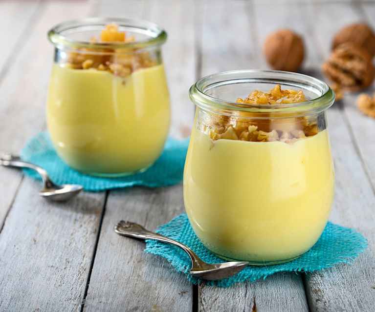 Crema alla vaniglia con pere caramellate (senza glutine) Crema alla vaniglia con pere caramellate (senza glutine)