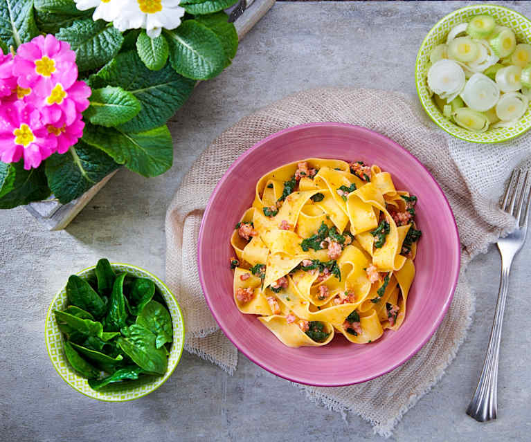 Pappardelle spinaci e cipollotti Cookidoo® das offizielle Thermomix