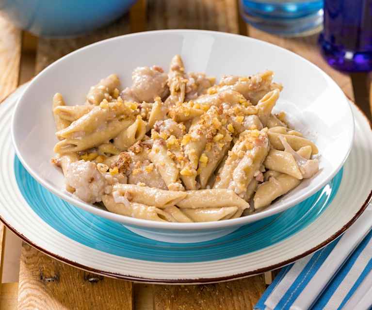Penne integrali risottate cavolfiori e noci Penne integrali risottate cavolfiori e noci