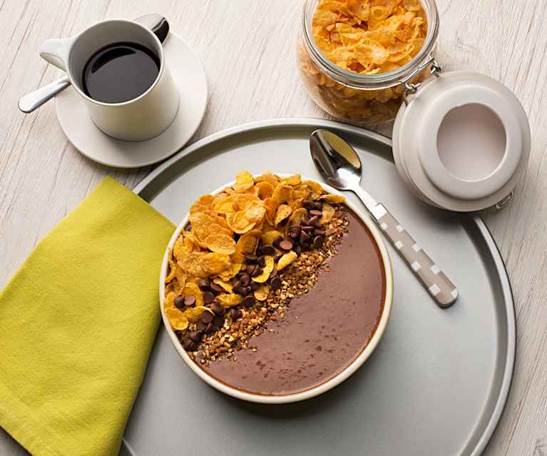 Smoothie bowl de avena con chocolate Smoothie bowl de avena con chocolate