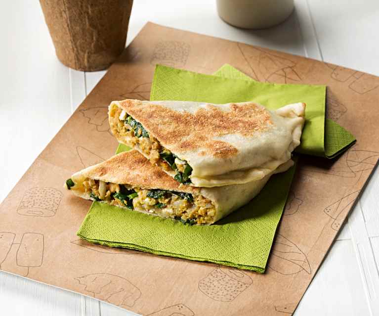 Gözleme de berenjena, espinacas y feta Gözleme de berenjena, espinacas y feta