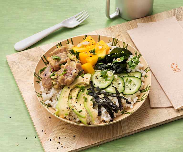 Ahi poke (Poke de atún con arroz) Ahi poke (Poke de atún con arroz)