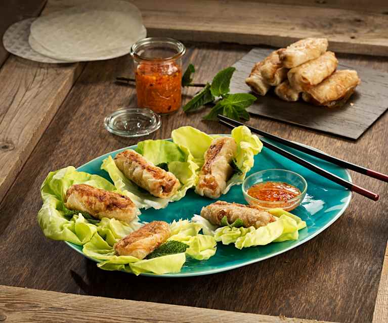 Rollitos vietnamitas de gambas y cerdo (Nems) - Vietnam Rollitos vietnamitas de gambas y cerdo (Nems) - Vietnam