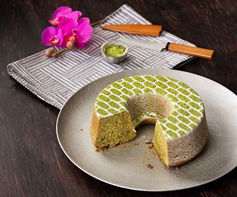 Bizcocho de té matcha (Matcha kasutera) - Japón Bizcocho de té matcha (Matcha kasutera) - Japón