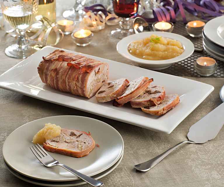 Terrina de pechuga de pavo con foie y compota de manzana Terrina de pechuga de pavo con foie y compota de manzana