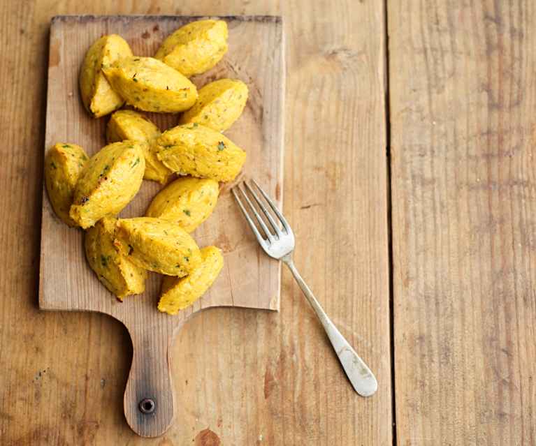 Pastéis de pescada e batata-doce Pastéis de pescada e batata-doce