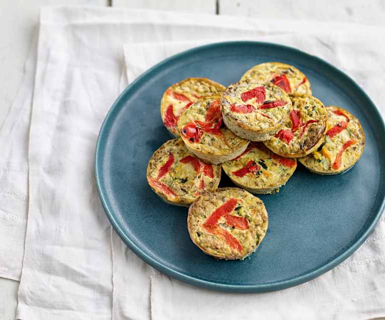 Miniquiches sem massa de curgete, cenoura e pimento Miniquiches sem massa de curgete, cenoura e pimento
