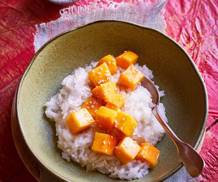Kokosmilchreis mit Mango-Topping Kokosmilchreis mit Mango-Topping