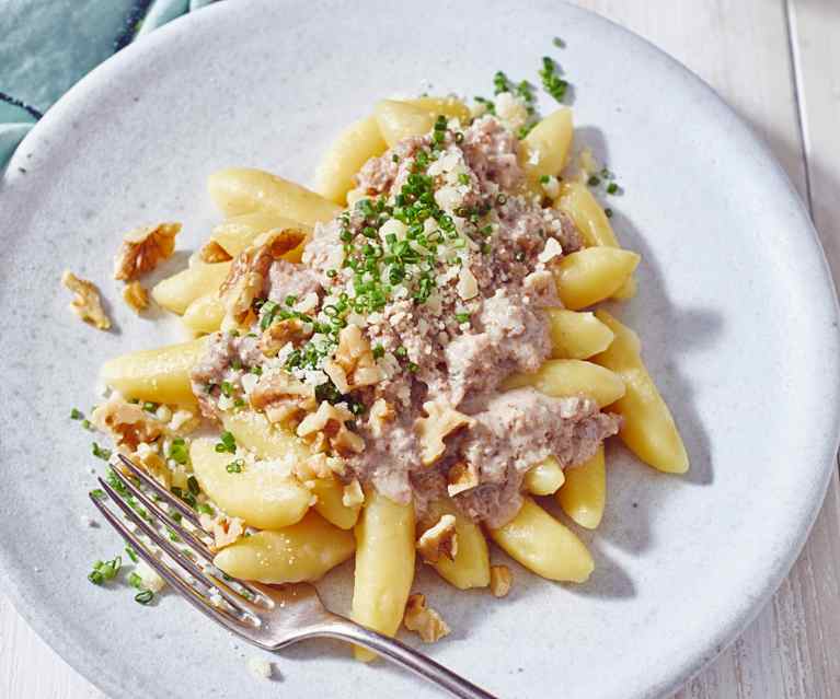 Schupfnudeln mit Feigen-Walnuss-Sauce Schupfnudeln mit Feigen-Walnuss-Sauce