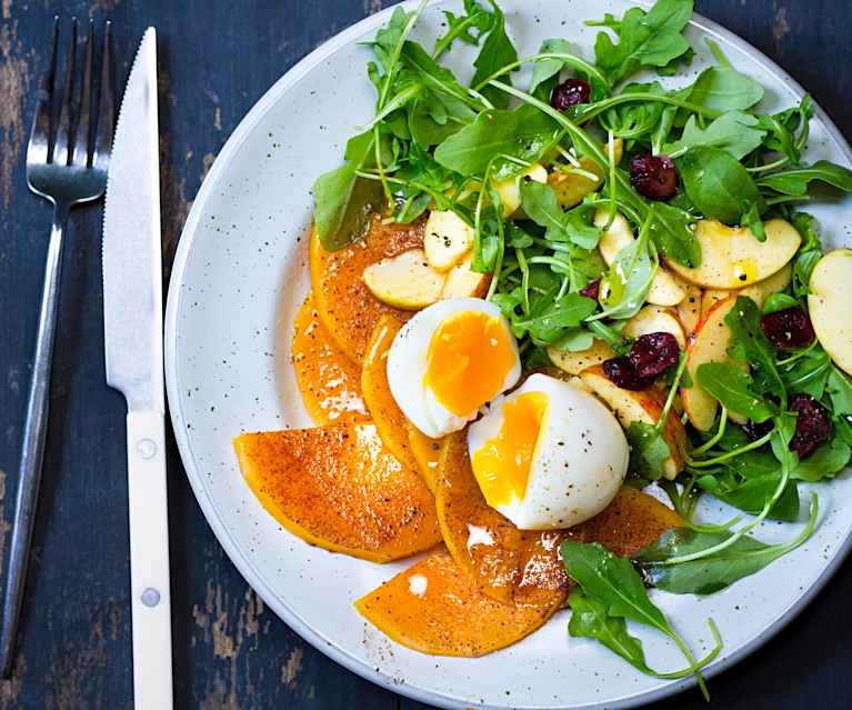 Butternut à la cannelle, œuf mollet Butternut à la cannelle, œuf mollet