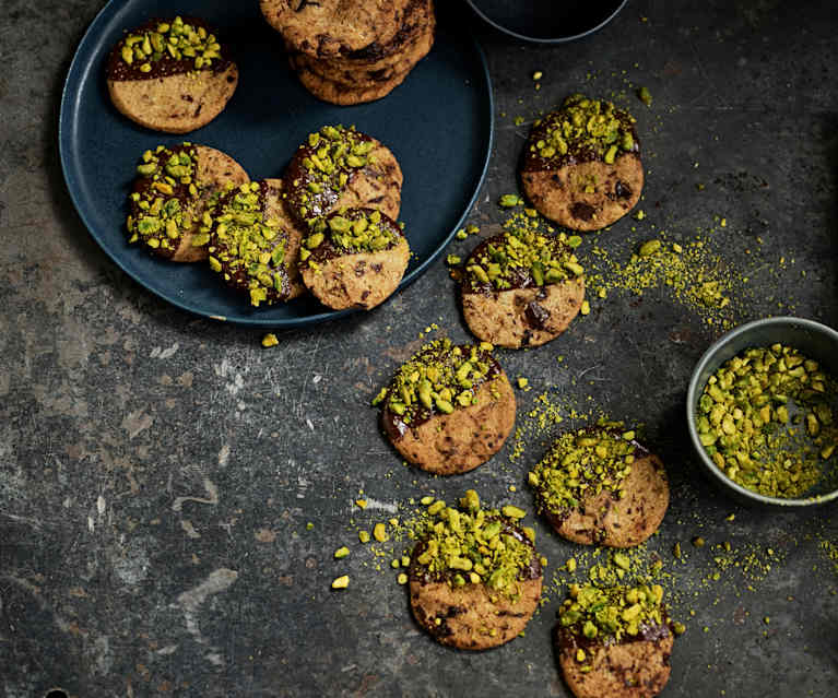Bolachas de chocolate e pistácio Bolachas de chocolate e pistácio