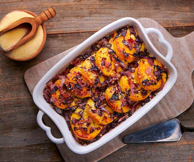 Gnocchi alla romana al pepe nero con radicchio e speck Gnocchi alla romana al pepe nero con radicchio e speck