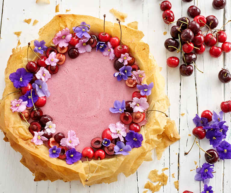 Tarte de verão com mousse de cereja Tarte de verão com mousse de cereja