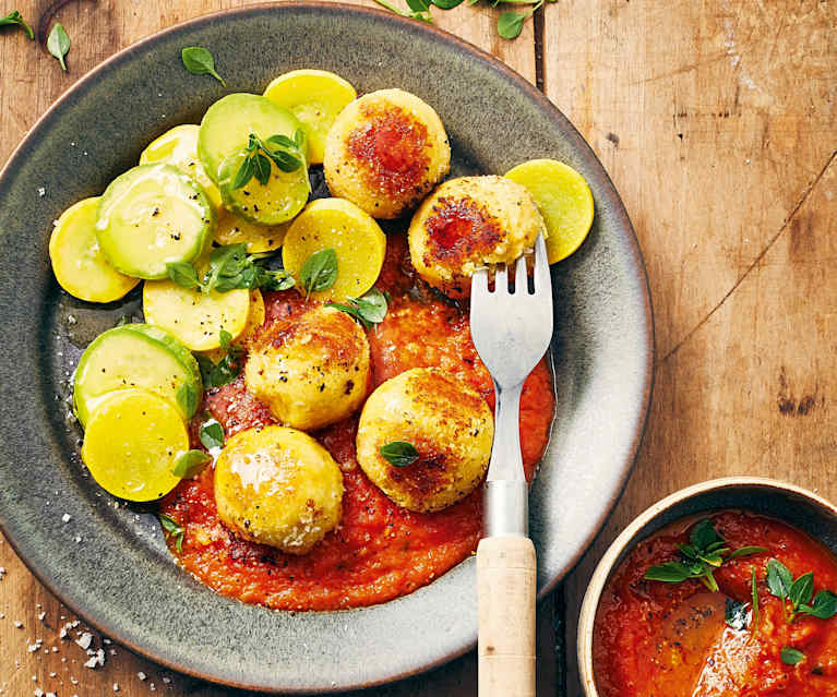 Boulettes lentilles corail-coco et sauce tomate Boulettes lentilles corail-coco et sauce tomate