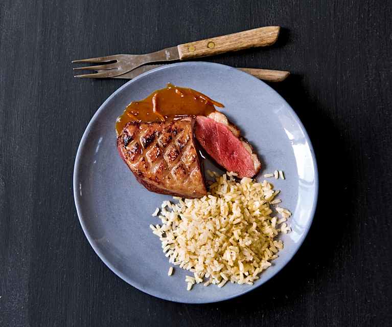 Magrets à l'orange et riz basmati complet Magrets à l'orange et riz basmati complet