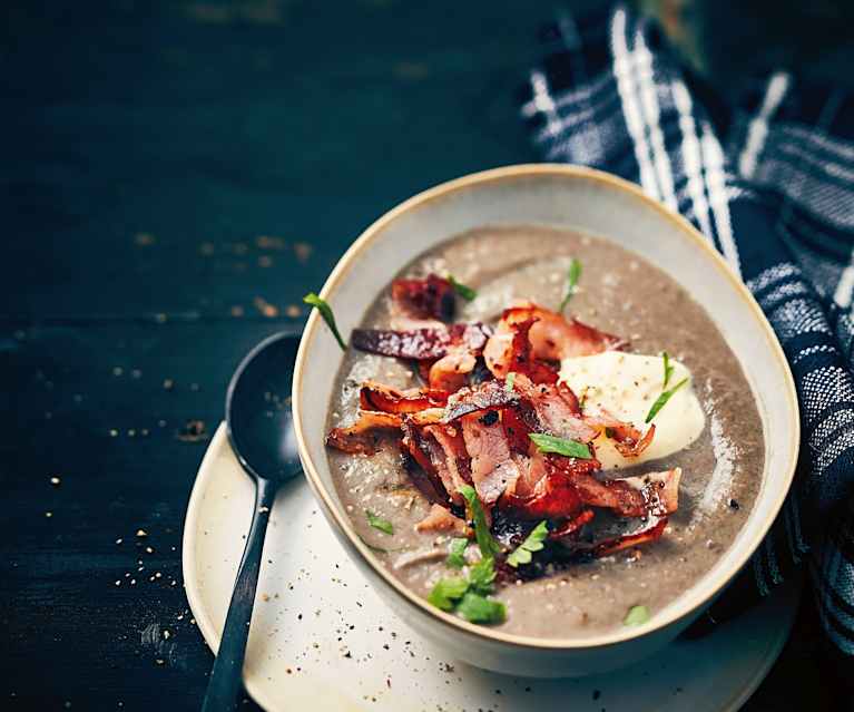 Soupe de champignons marrons-bacon Soupe de champignons marrons-bacon