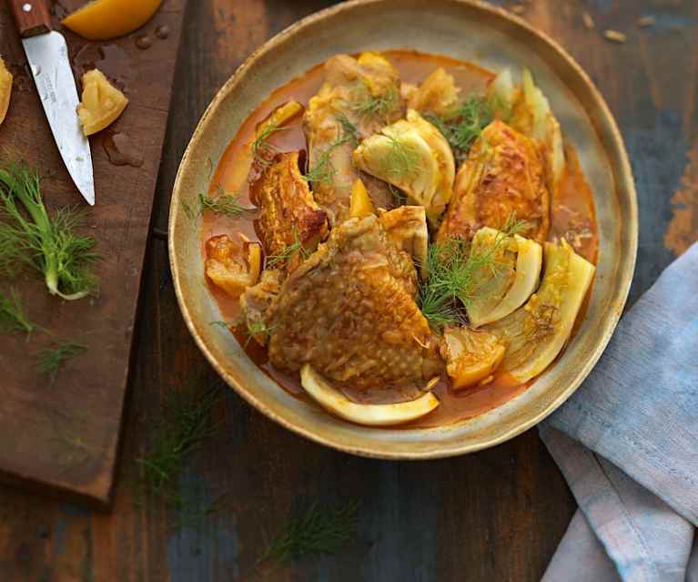 Tajine de pintade au fenouil Tajine de pintade au fenouil