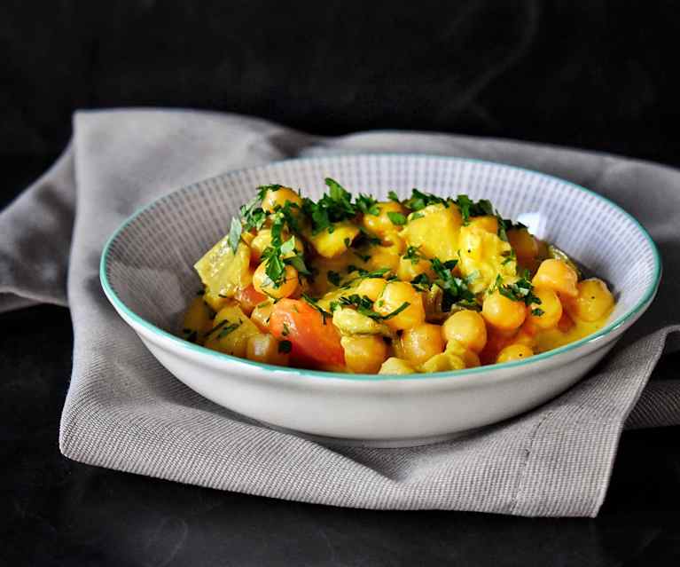 Kichererbsen-Gemüse-Curry mit Rupp Gouda Kichererbsen-Gemüse-Curry mit Rupp Gouda