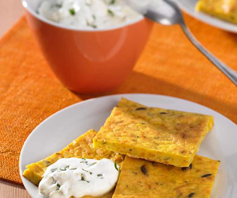 Dýňová frittata s petrželovým dipem Dýňová frittata s petrželovým dipem