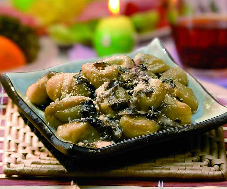 Gnocchi au safran et sauce à la salade de Trévise Gnocchi au safran et sauce à la salade de Trévise