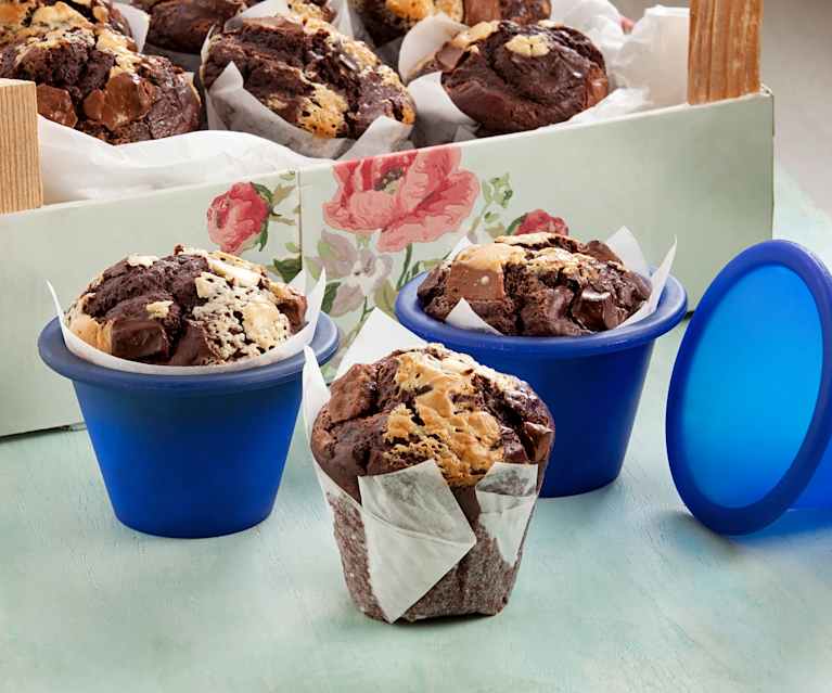 Muffin ai tre cioccolati Muffin ai tre cioccolati