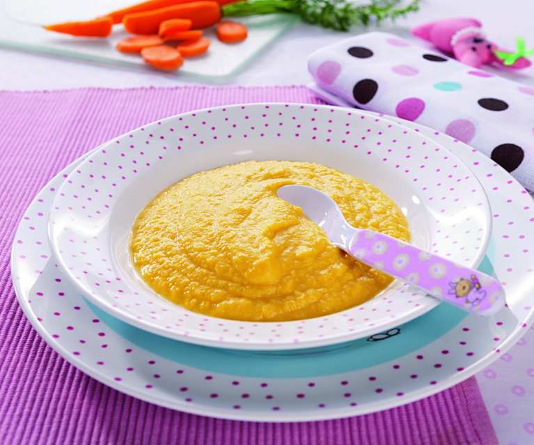 Möhren-Kohlrabi-Kartoffel-Brei mit Fisch Möhren-Kohlrabi-Kartoffel-Brei mit Fisch