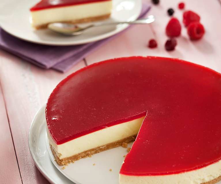 Tarta de queso al limón con cobertura de mermelada Tarta de queso al limón con cobertura de mermelada