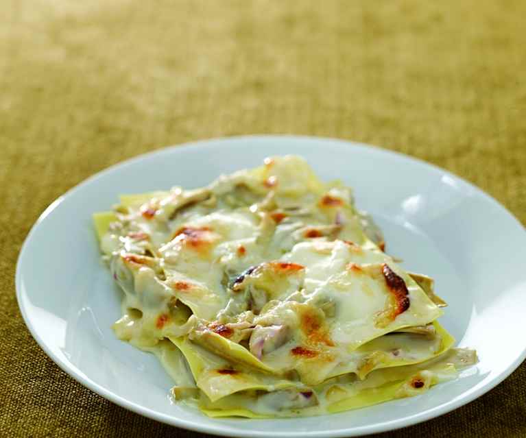 Lasagne carciofi e crema di stracchino Lasagne carciofi e crema di stracchino