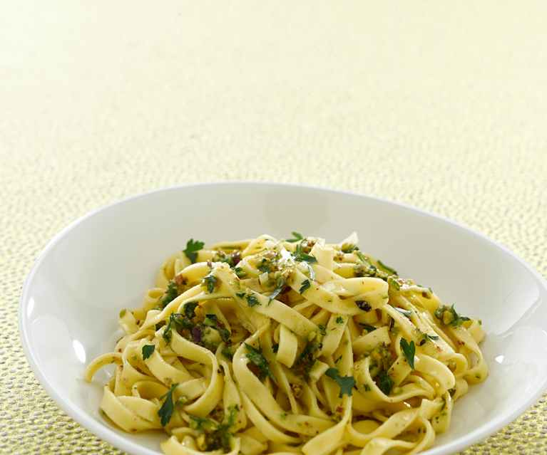 Tagliatelle au pesto de pistaches et citron Tagliatelle au pesto de pistaches et citron