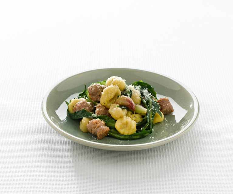 Gnocchi de lentilles et saucisse luganega Gnocchi de lentilles et saucisse luganega