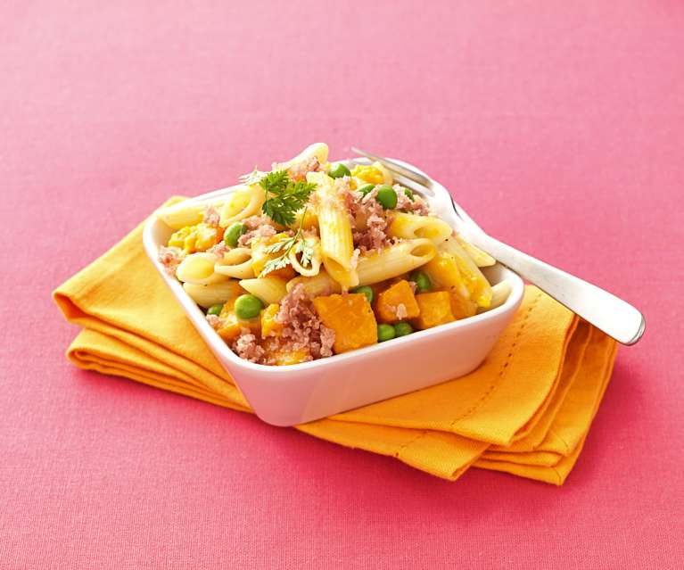 Penne s dýní a sušenou šunkou Penne s dýní a sušenou šunkou