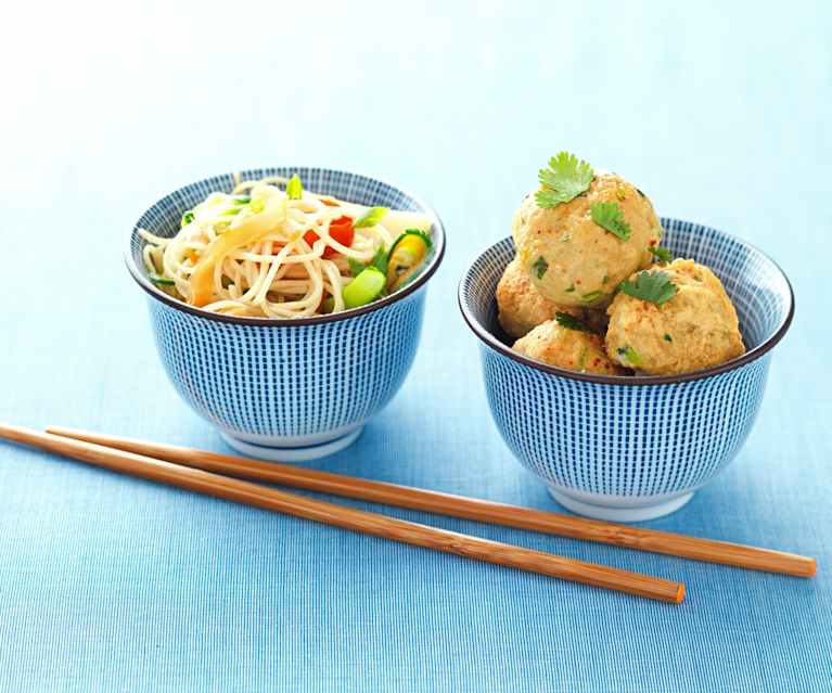 Oriental Pork Meatballs with Noodles Oriental Pork Meatballs with Noodles