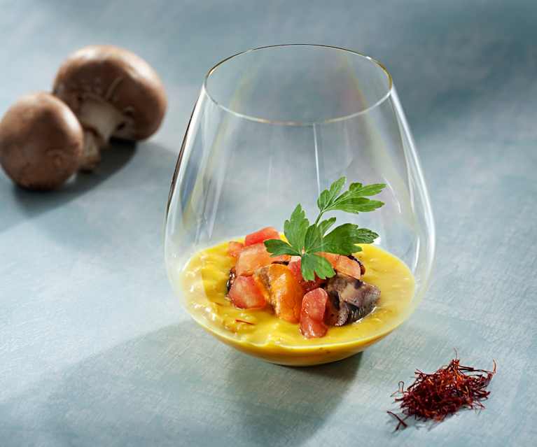 Mejillones marinados con crema de azafrán Mejillones marinados con crema de azafrán