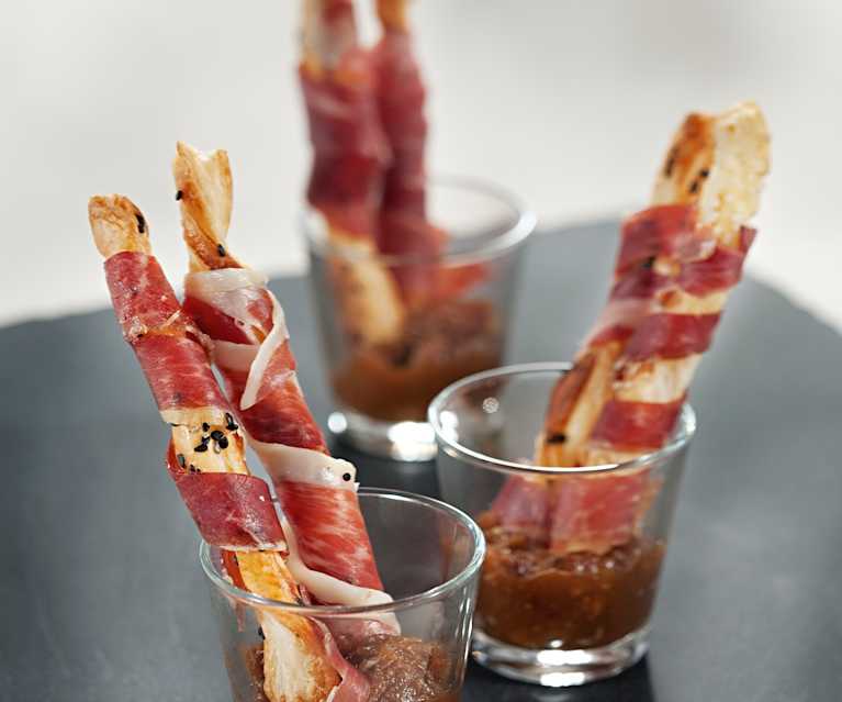 Chutney de higos y bastones de ibérico Chutney de higos y bastones de ibérico