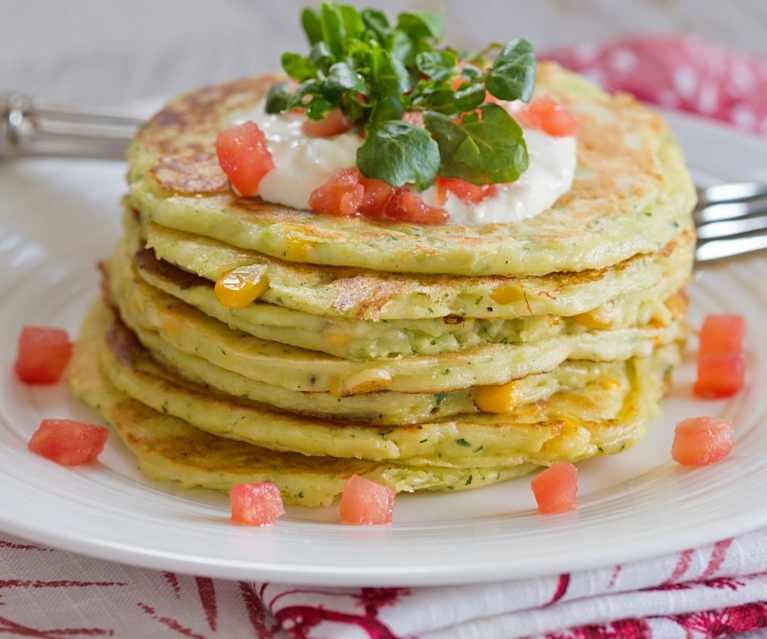 Courgette, Corn and Ricotta Pancakes Courgette, Corn and Ricotta Pancakes
