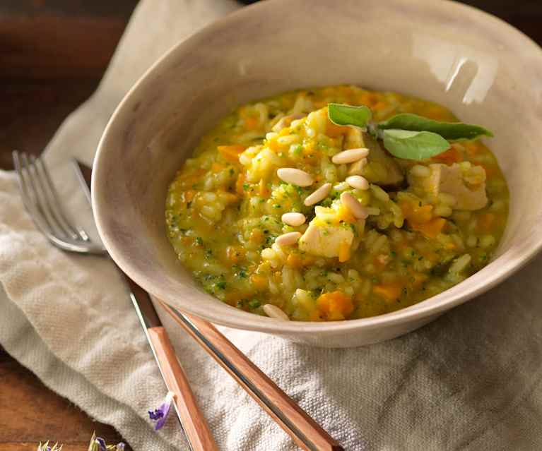 Chicken, Butternut Squash and Toasted Pine Nut Risotto Chicken, Butternut Squash and Toasted Pine Nut Risotto