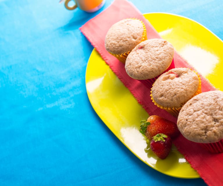 Muffins de plátano y fresa