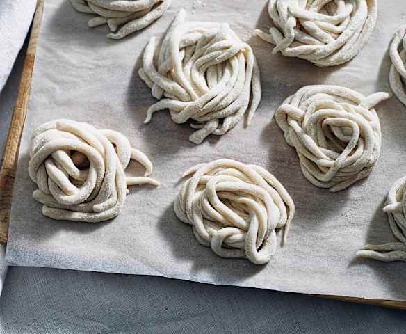 Homemade pici pasta