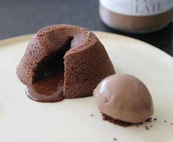 Volcán de chocolate sin azúcar