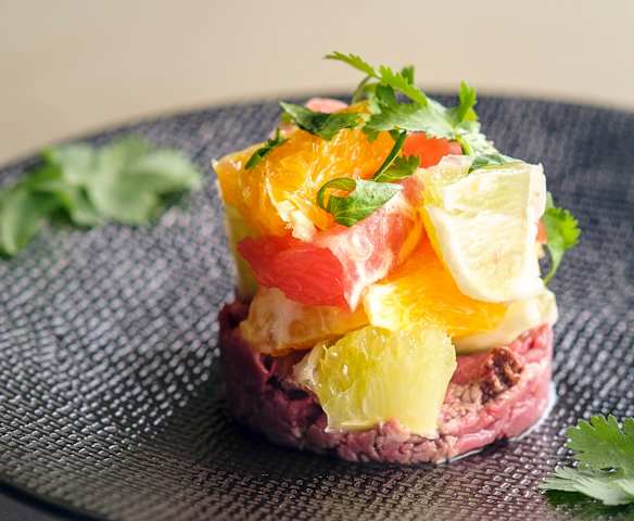 Carpaccio de canard aux agrumes