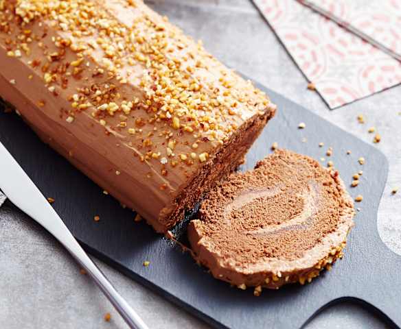 Bûche au chocolat, mousse au chocolat pralinée - cookomix